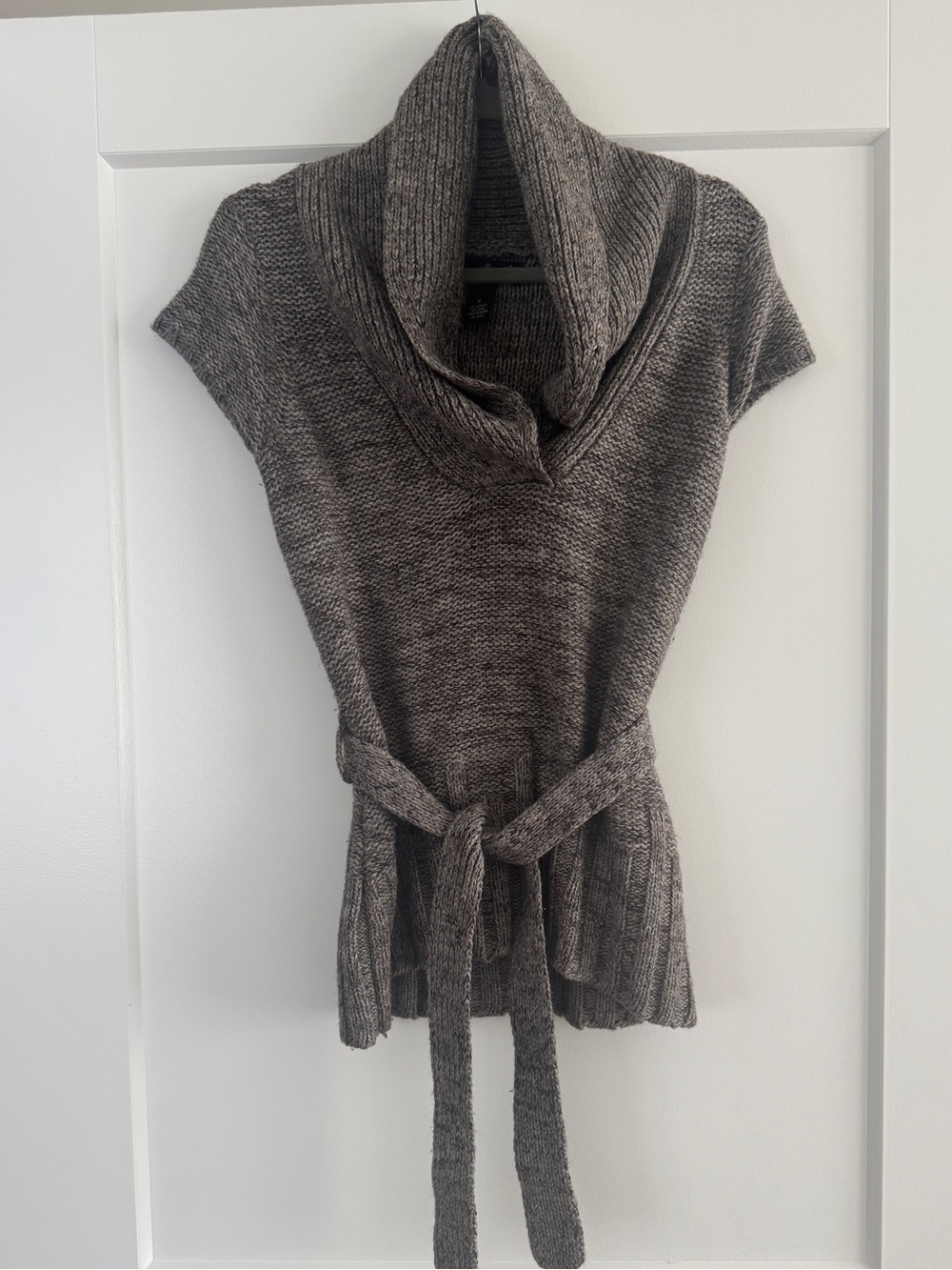 Vintage Cowl Neck Short Sleeve Sweater Top